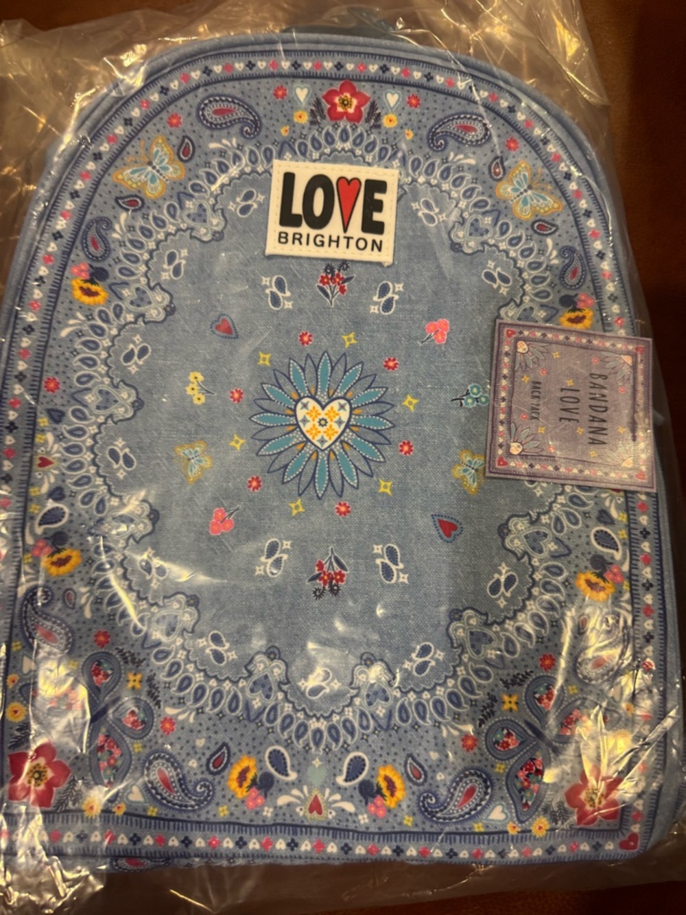 Brighton Blue Bandana-Print 'LOVE' Backpack